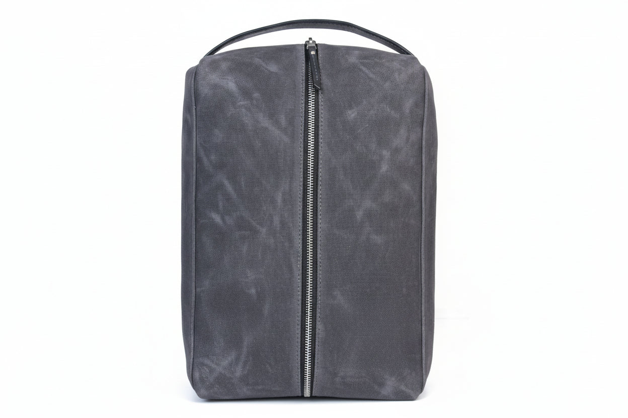 Canvas and Leather Shoe bag