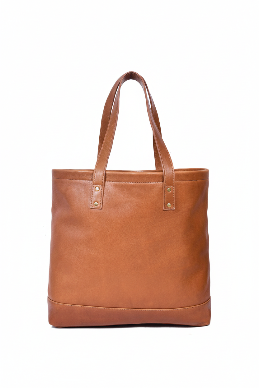 Tan Leather Tote Bag
