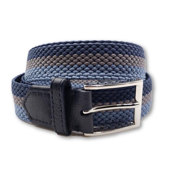 Striped Elastic Stretch Belt 30 / SESB ~ Light Blue & Grey by FH Wadsworth Striped Elastic Stretch Belt 30 / SESB ~ Light Blue & Grey by FH Wadsworth