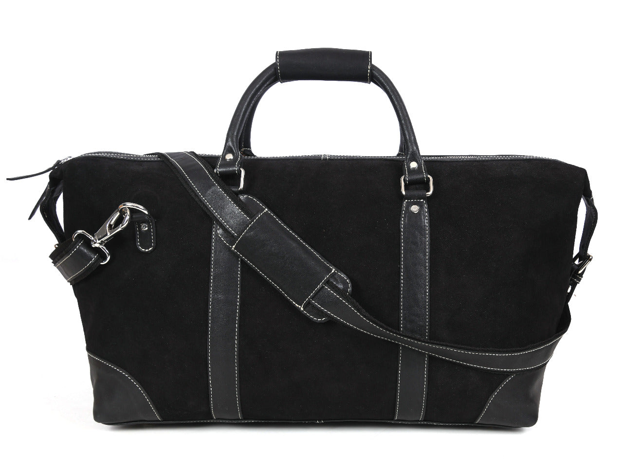 Black Suede Duffle Bag