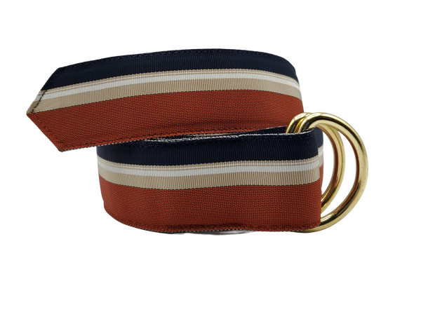 Burnt Orange & Navy Ribbon Belt - FH Wadsworth