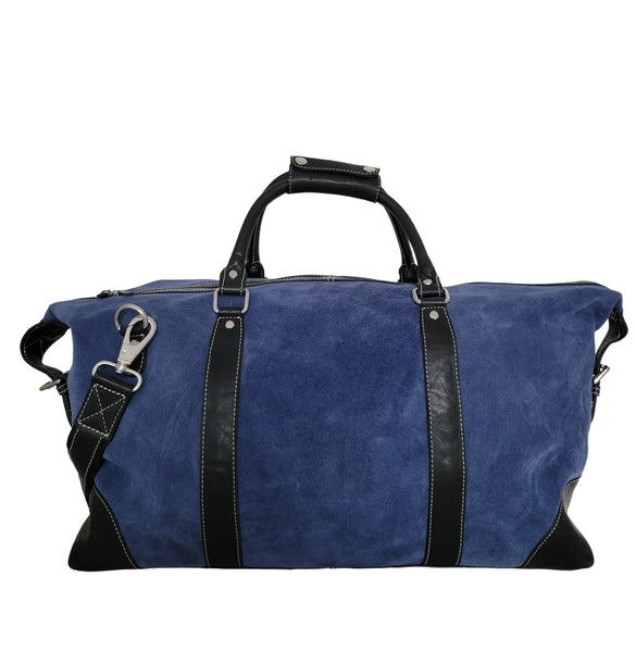 Denim Blue Suede Duffle Bag