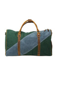 Green Canvas & Blue Suede Duffel Bag