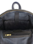 Black Leather Striped Backpack - FH Wadsworth