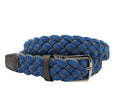 Braided Blue Suede & Wool Belt