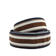 Navy and Brown Striped Ribbon Belt
