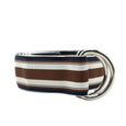 Navy and Brown Striped Ribbon Belt