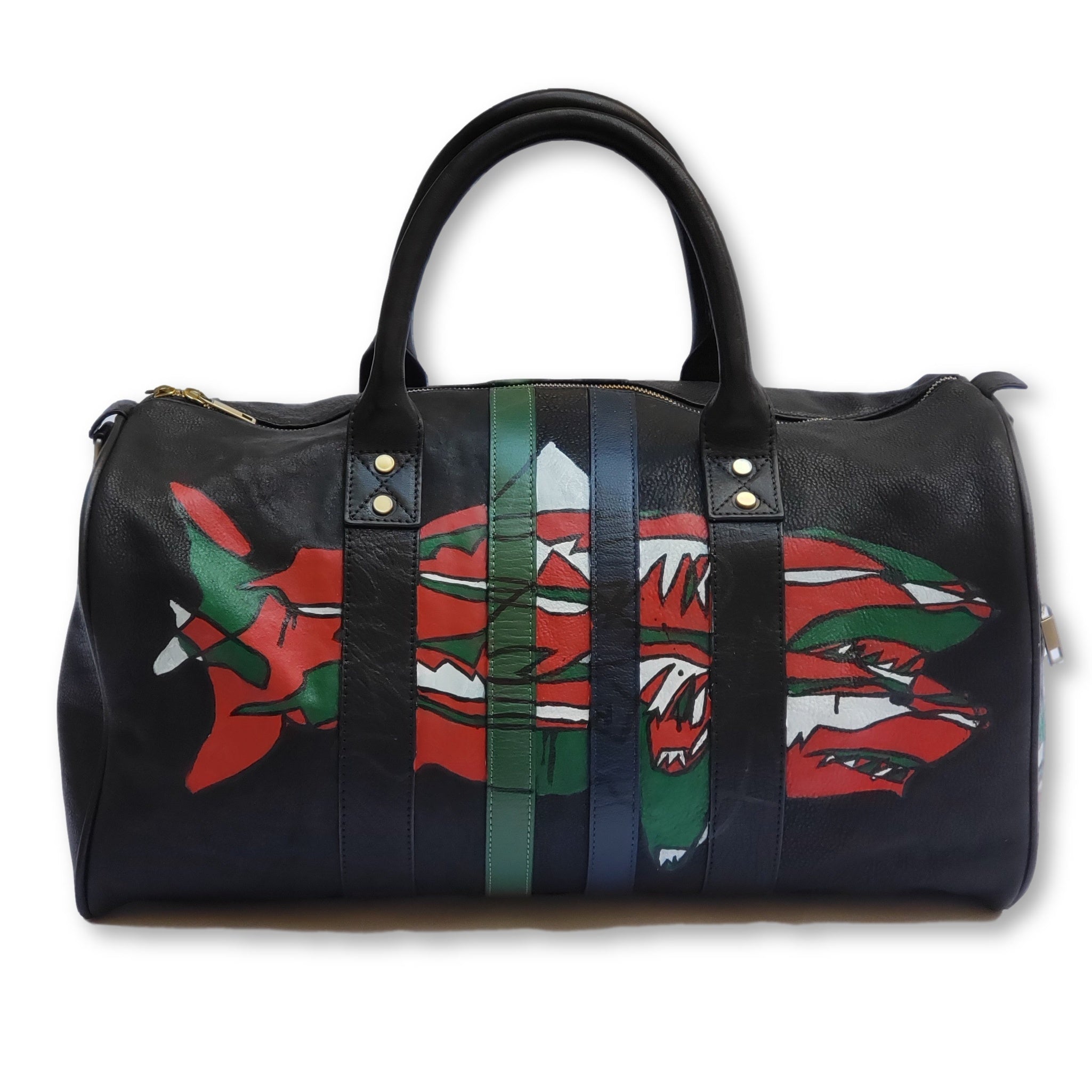 FH Wadsworth x Michael Myers Custom Shark Leather Duffle Bag - FH Wadsworth