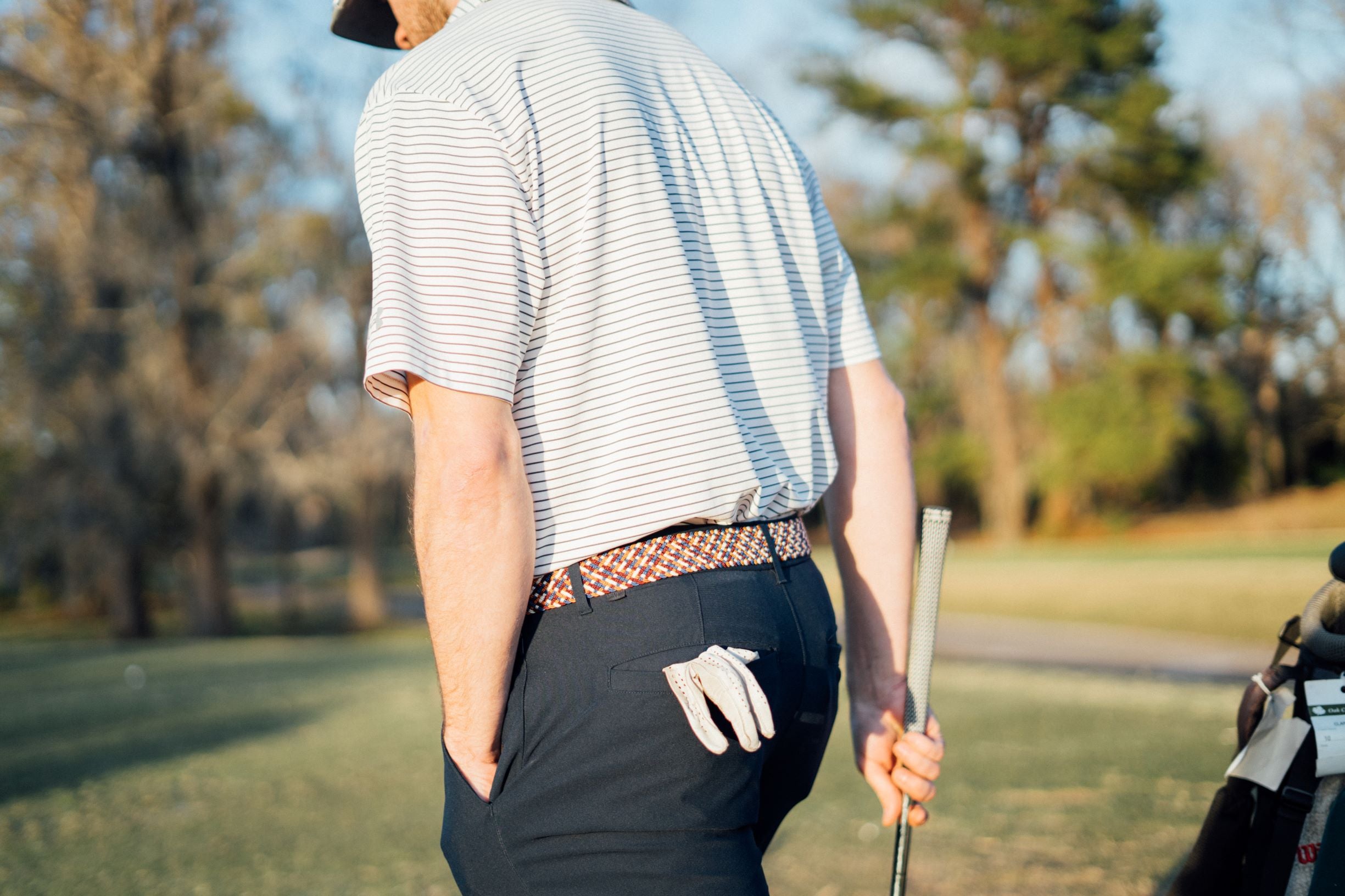 Maroon & Orange Interwoven Elastic Stretch Belt - FH Wadsworth