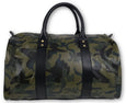 Green Camo Leather Duffle Bag