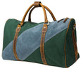 Green Canvas & Blue Suede Duffel Bag