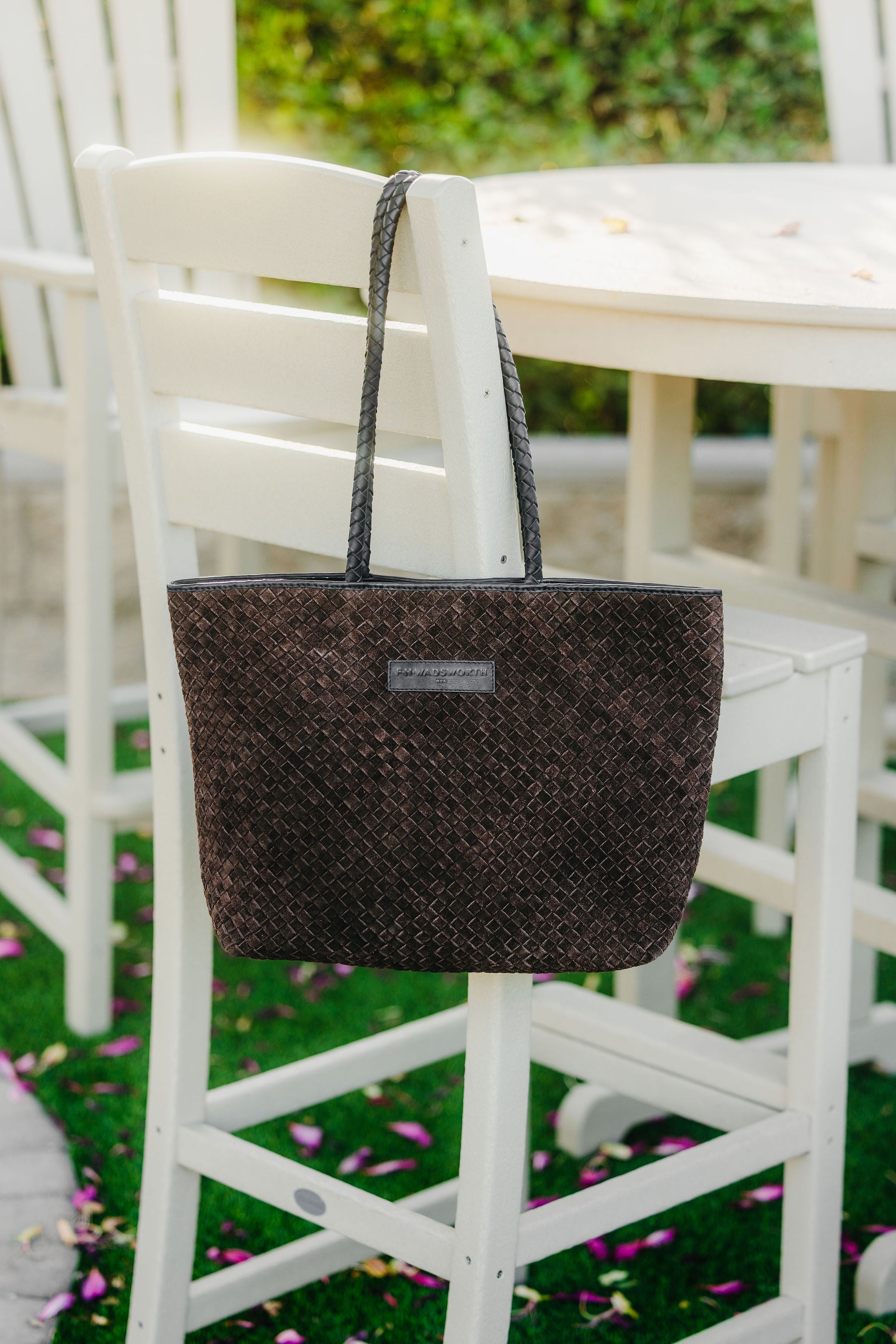 Woven Suede Tote Bag