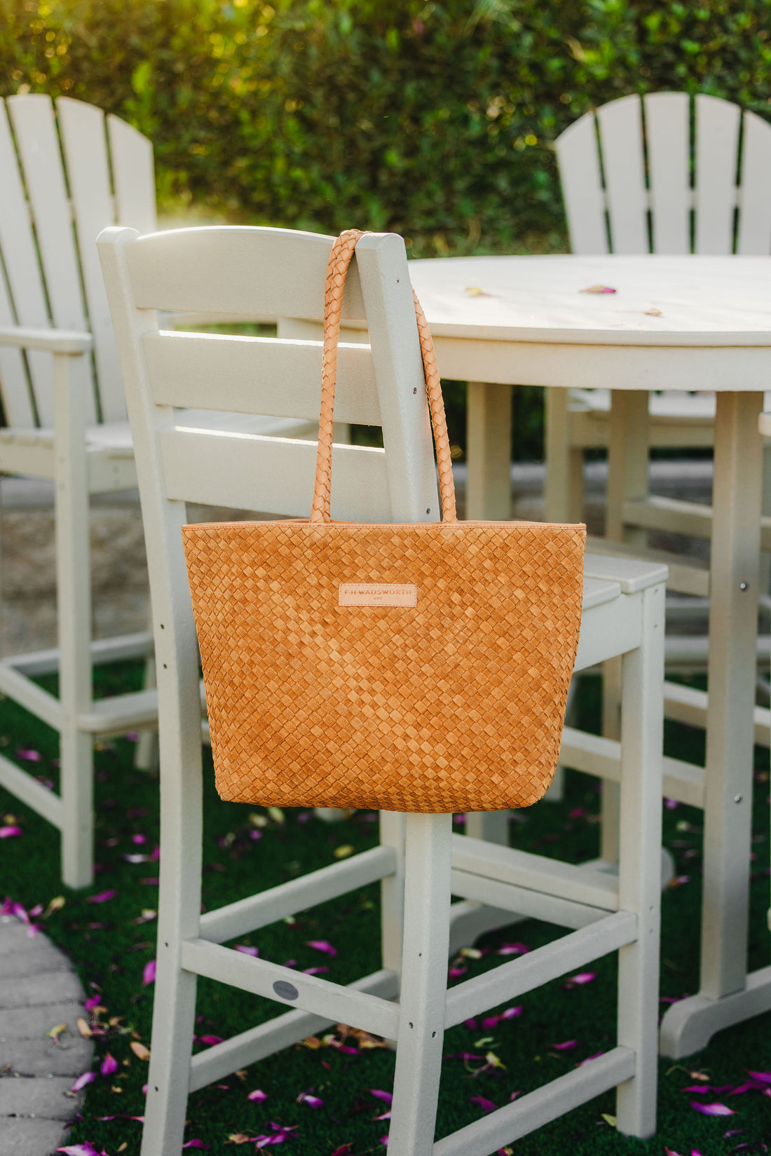 Woven Suede Tote Bag