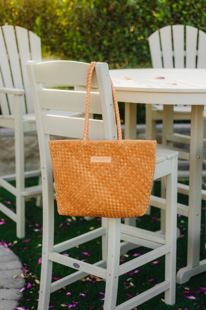 Woven Suede Tote Bag