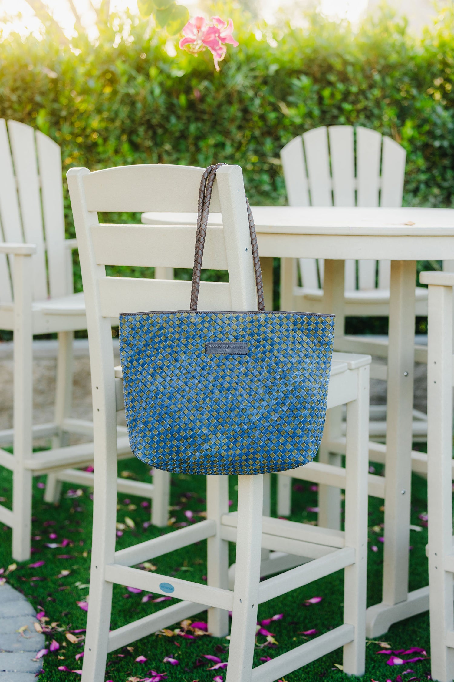 Woven Suede Tote Bag