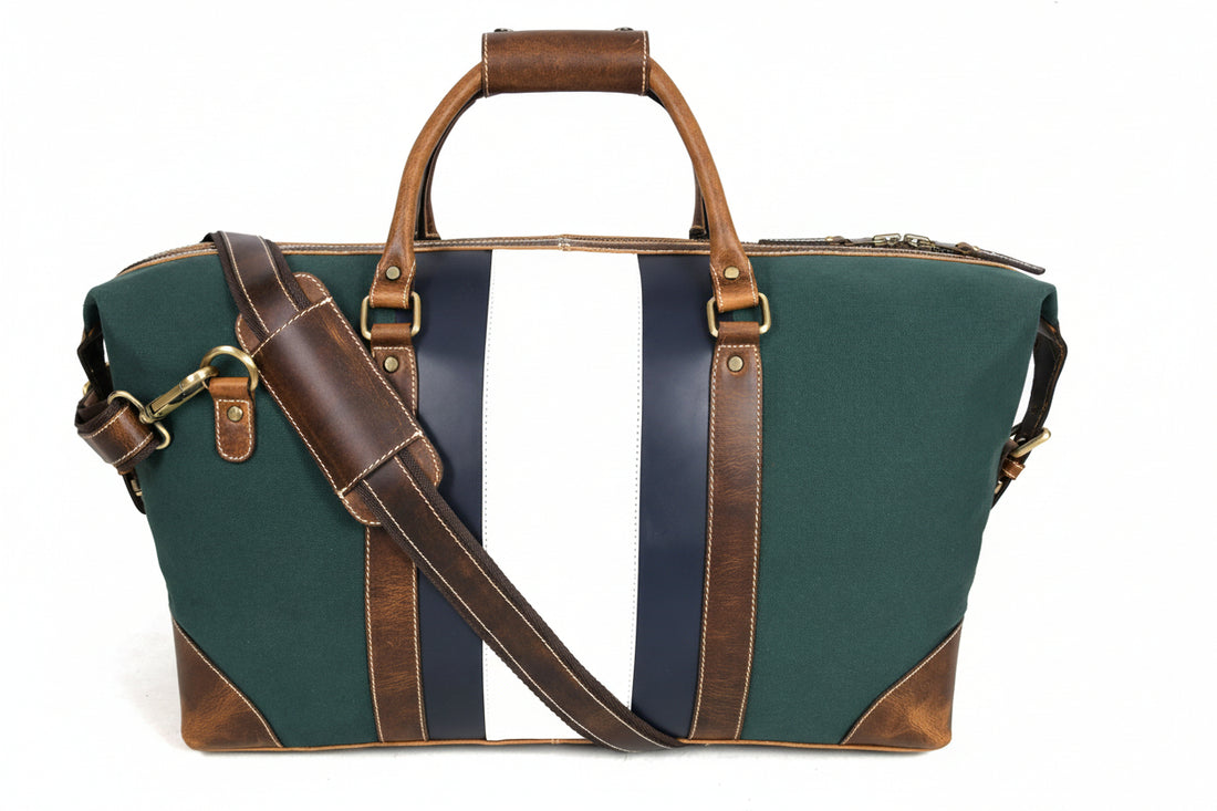 Evergreen Navy Stripe Duffel Bag