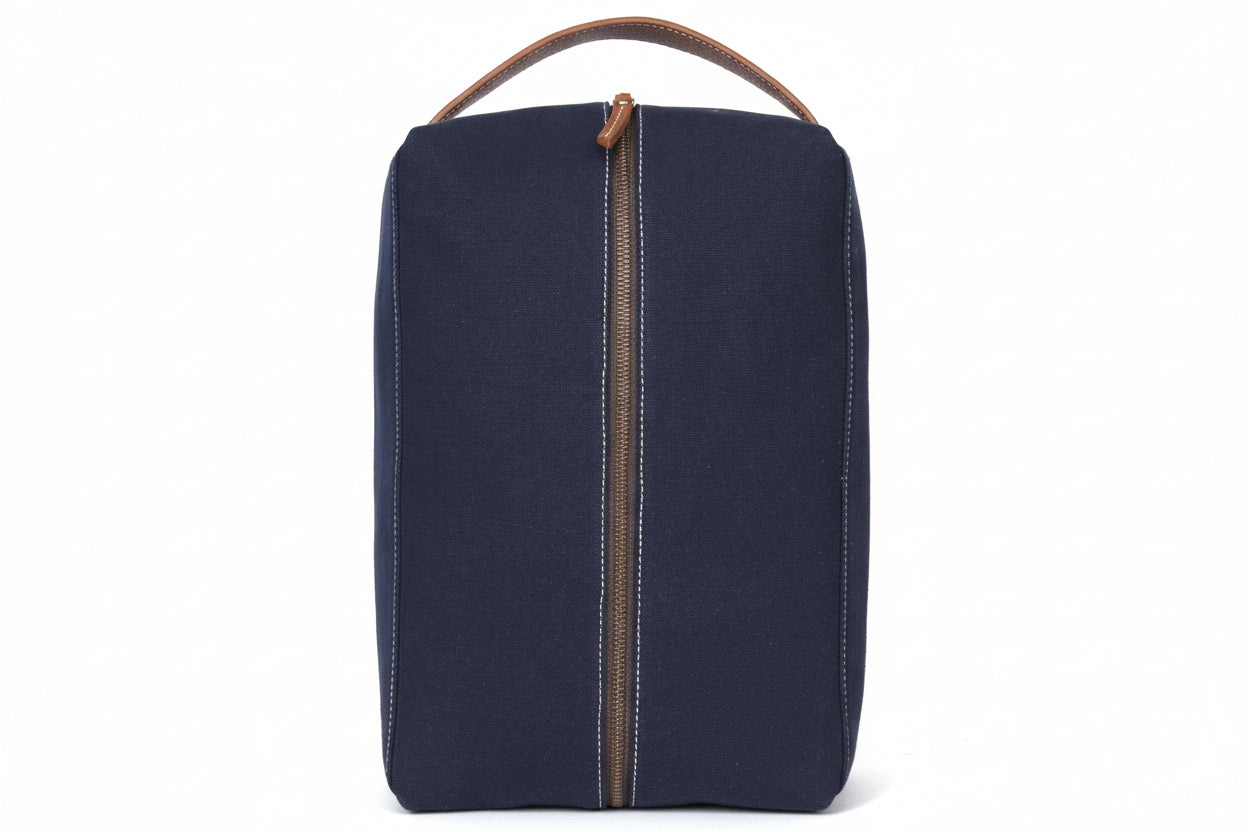 Canvas and Leather Shoe bag