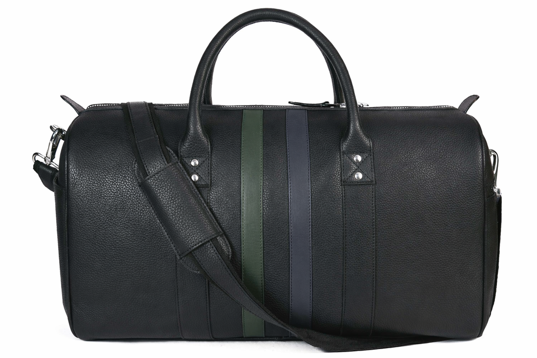 Midnight Green Stripe Duffel Bag