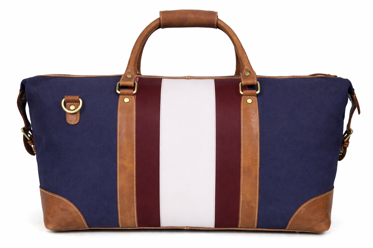 Navy Saddle Stripe Duffel Bag