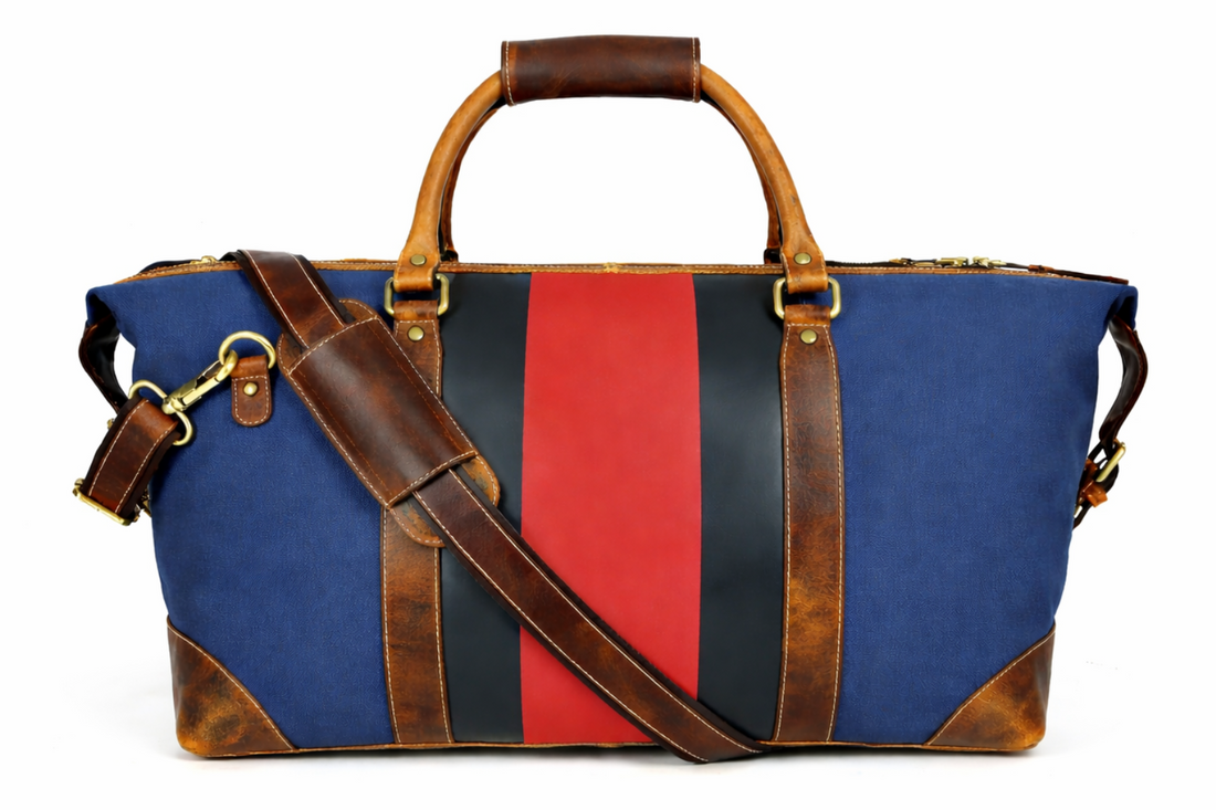 Royal Red Stripe Duffel Bag