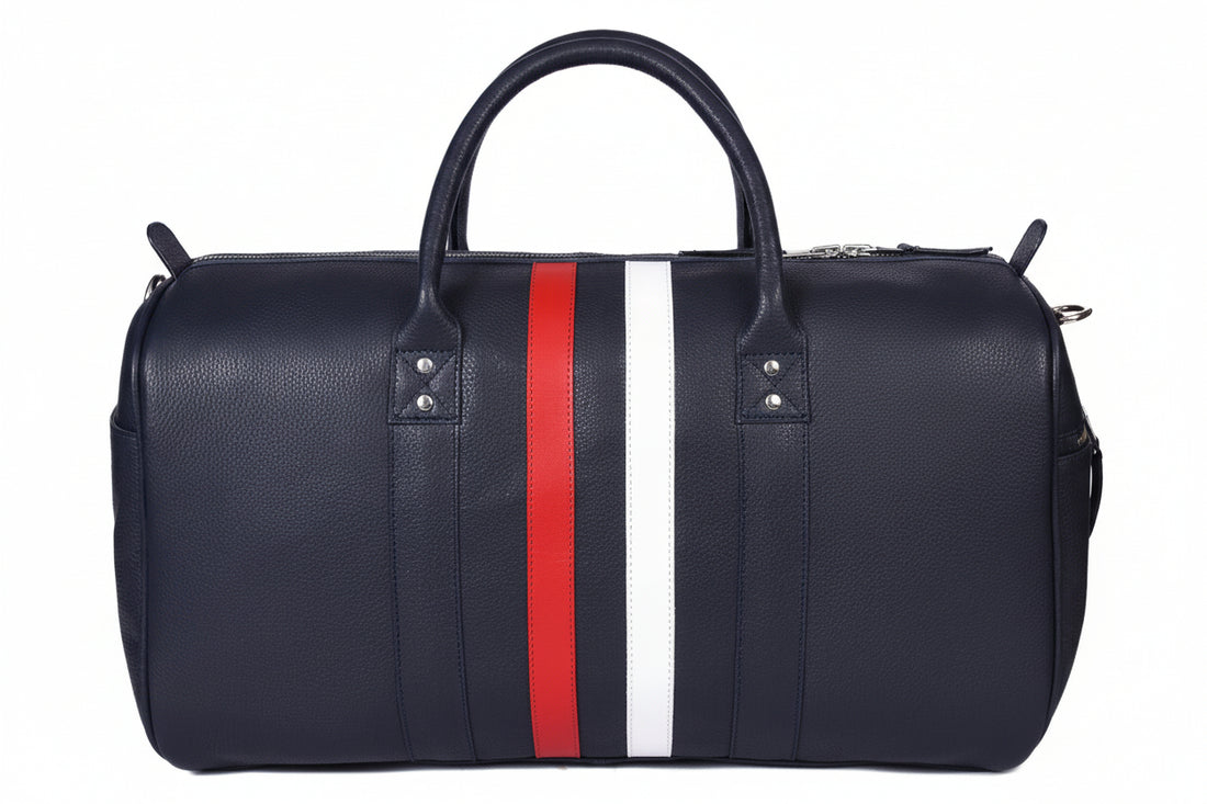 Navy Stripe Duffel Bag