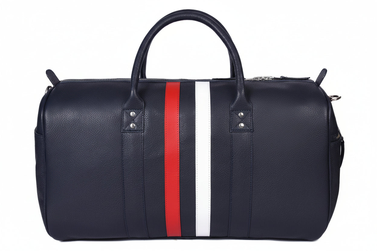 Navy Stripe Duffel Bag