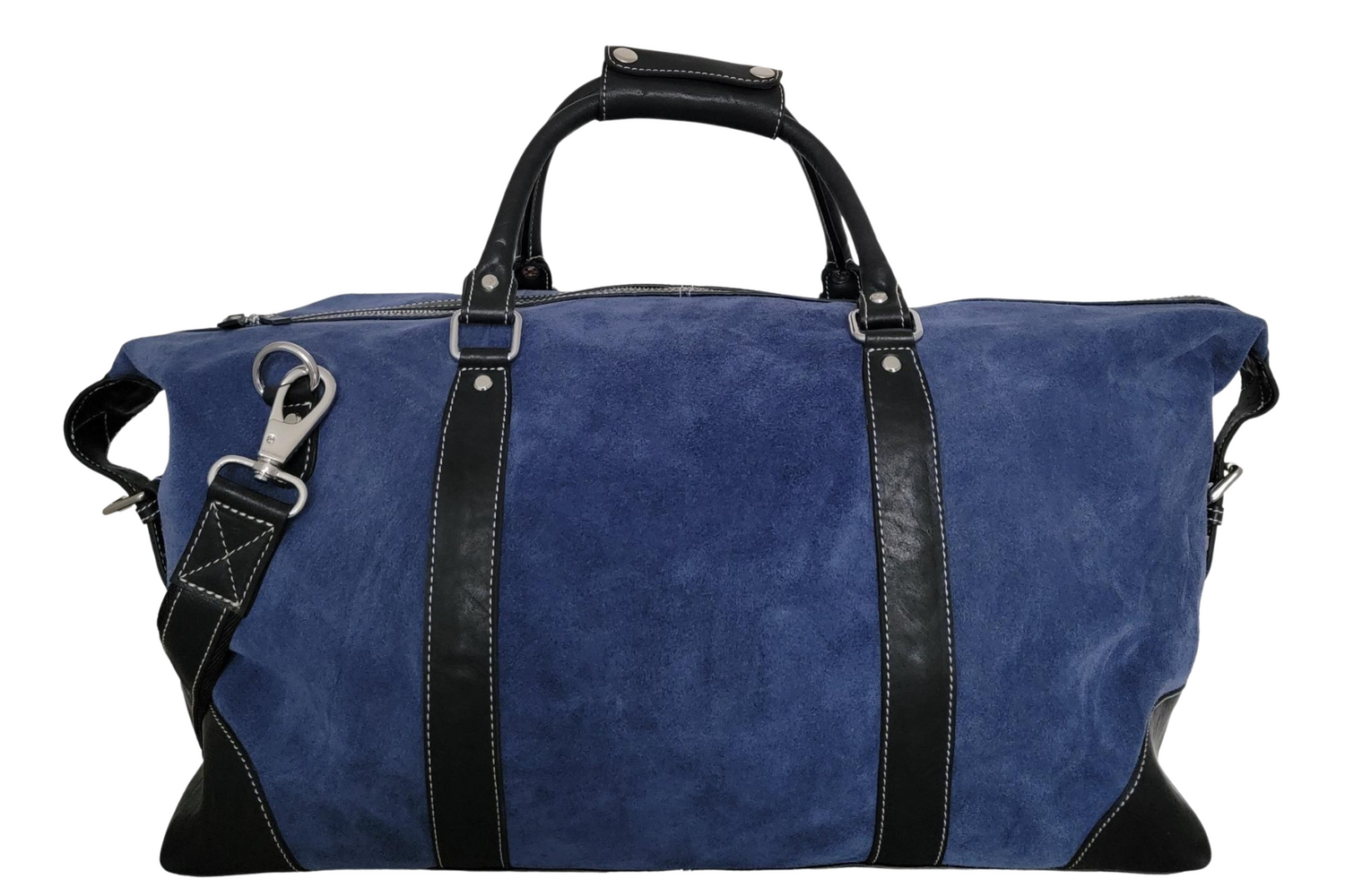Denim Blue Suede Duffle Bag