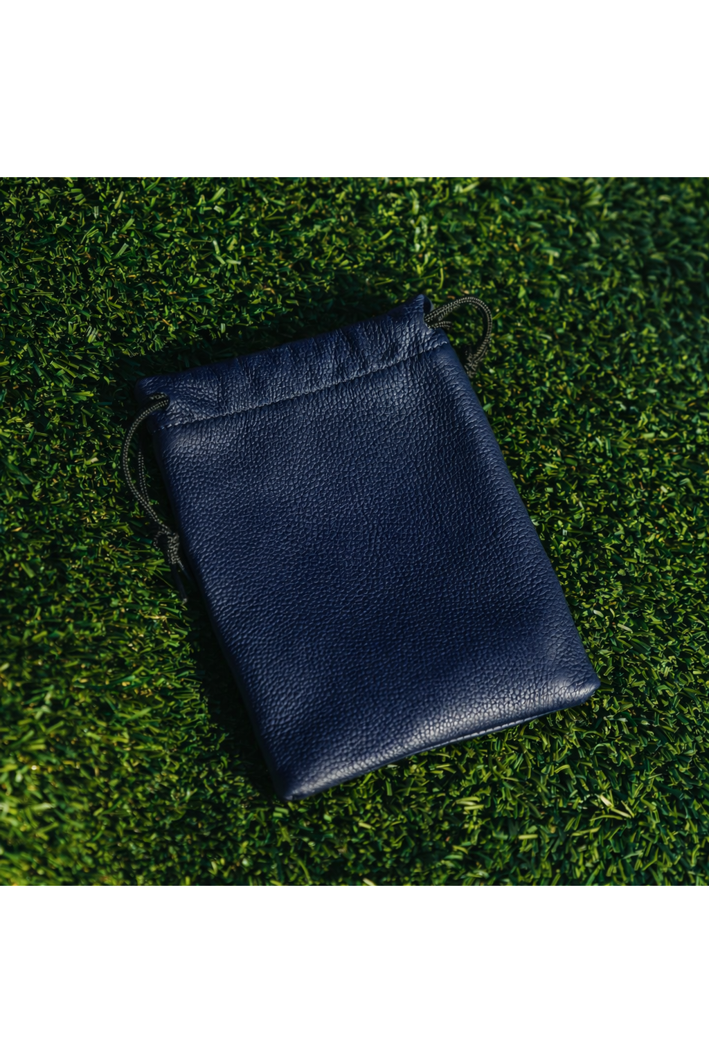 Navy Leather Flat Pouch
