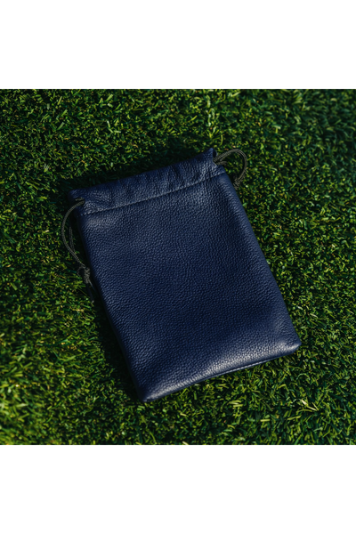 Navy Leather Flat Pouch