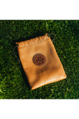 Tan Leather Drawstring Pouch
