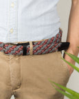 Multi Colored Braided Elastic Stretch Belt