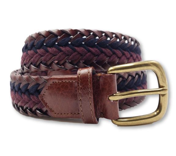 -- [Braided Leather &amp; Navy Burgundy]
