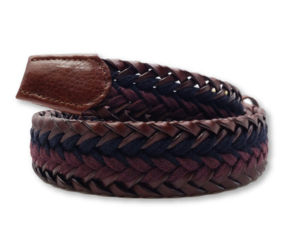 -- [Braided Leather &amp; Navy Burgundy]