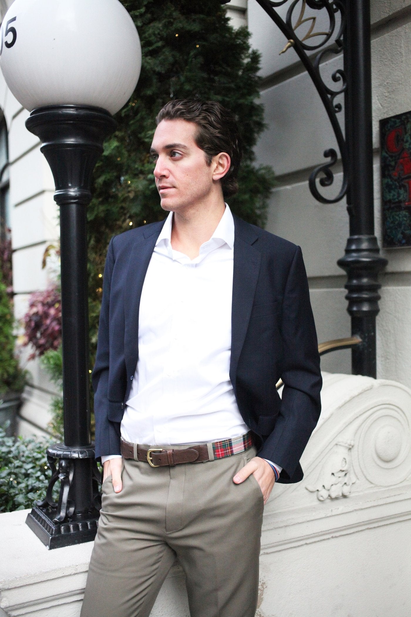 Wool Leather Tab Belt