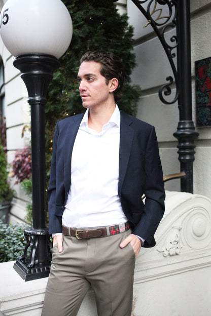 Wool Leather Tab Belt
