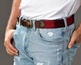 Wool Leather Tab Belt