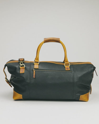 Black &amp; Tan Leather Duffle Bag