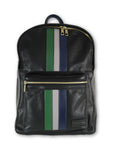 Black Leather Striped Backpack - FH Wadsworth