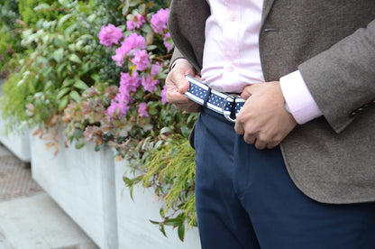 Blue Polka Dot Ribbon Belt - FH Wadsworth