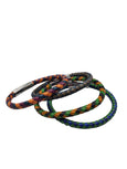 Multicolored Yellow Green Blue Braided Leather Bracelet