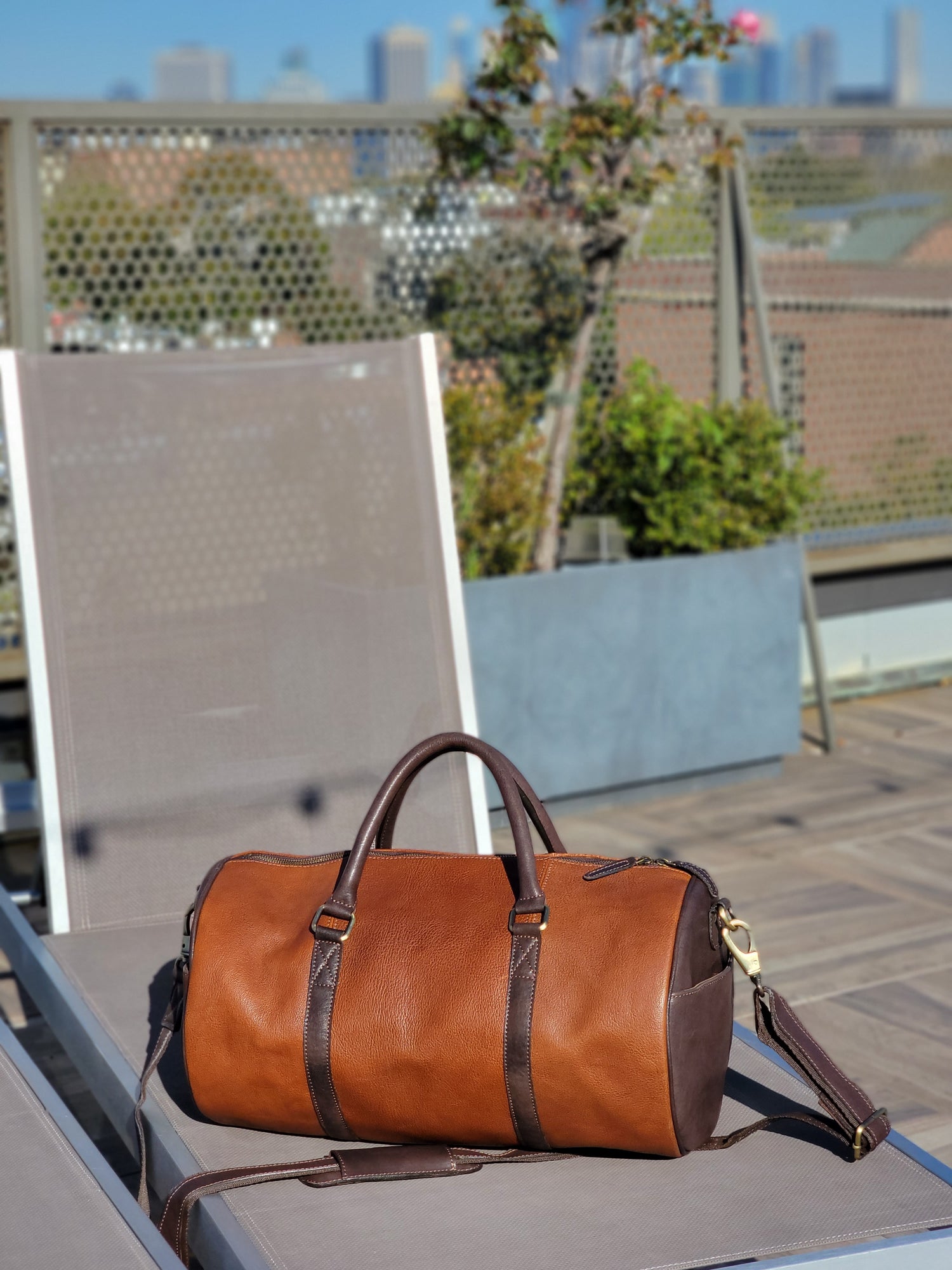 Brown Leather Duffel Bag - FH Wadsworth