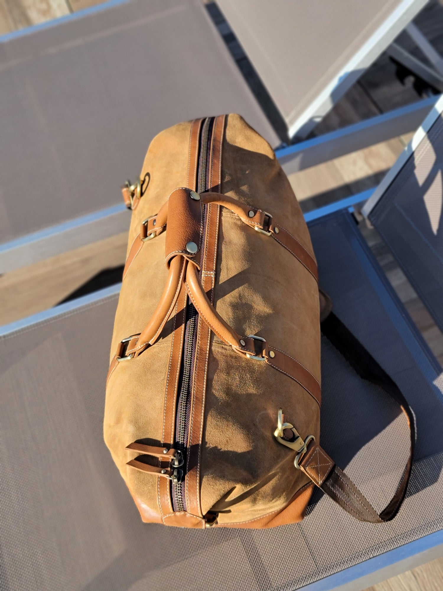 Bourbon Suede Duffle Bag