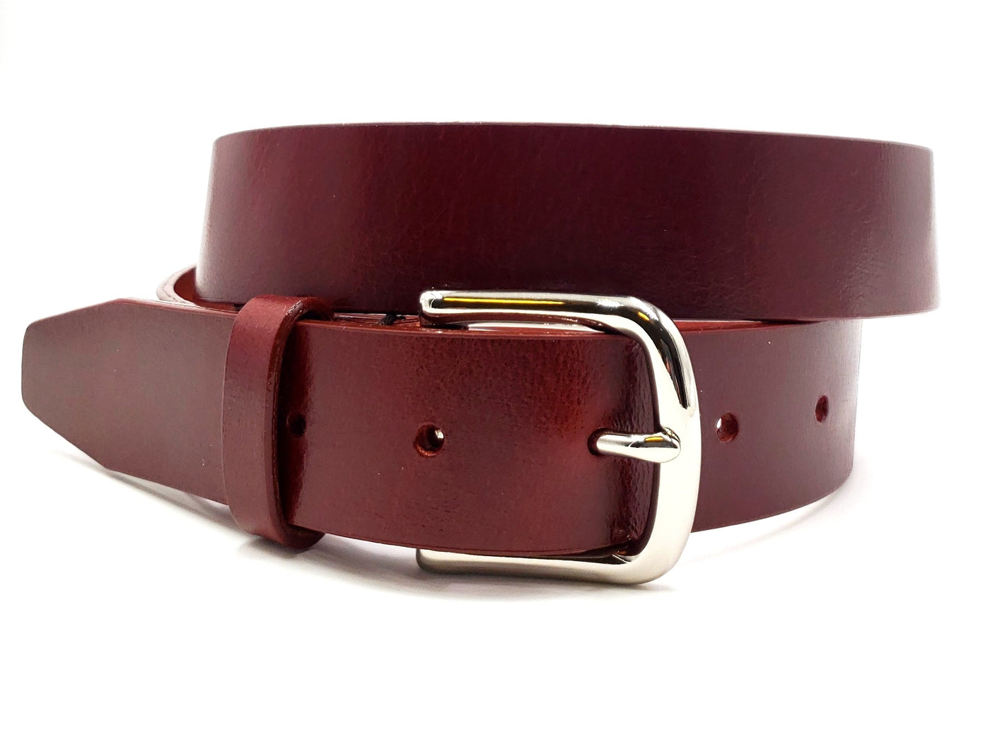 Deep Burgundy Leather Belt - FH Wadsworth