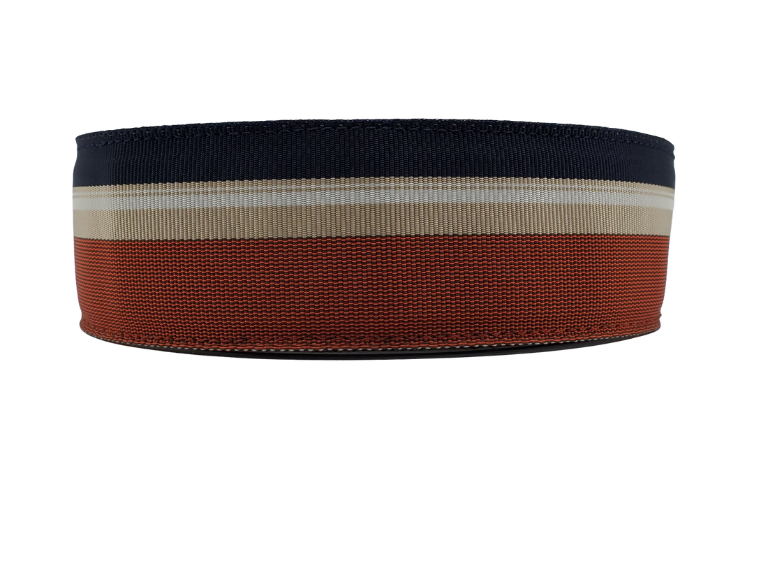 Burnt Orange &amp; Navy Ribbon Belt - FH Wadsworth