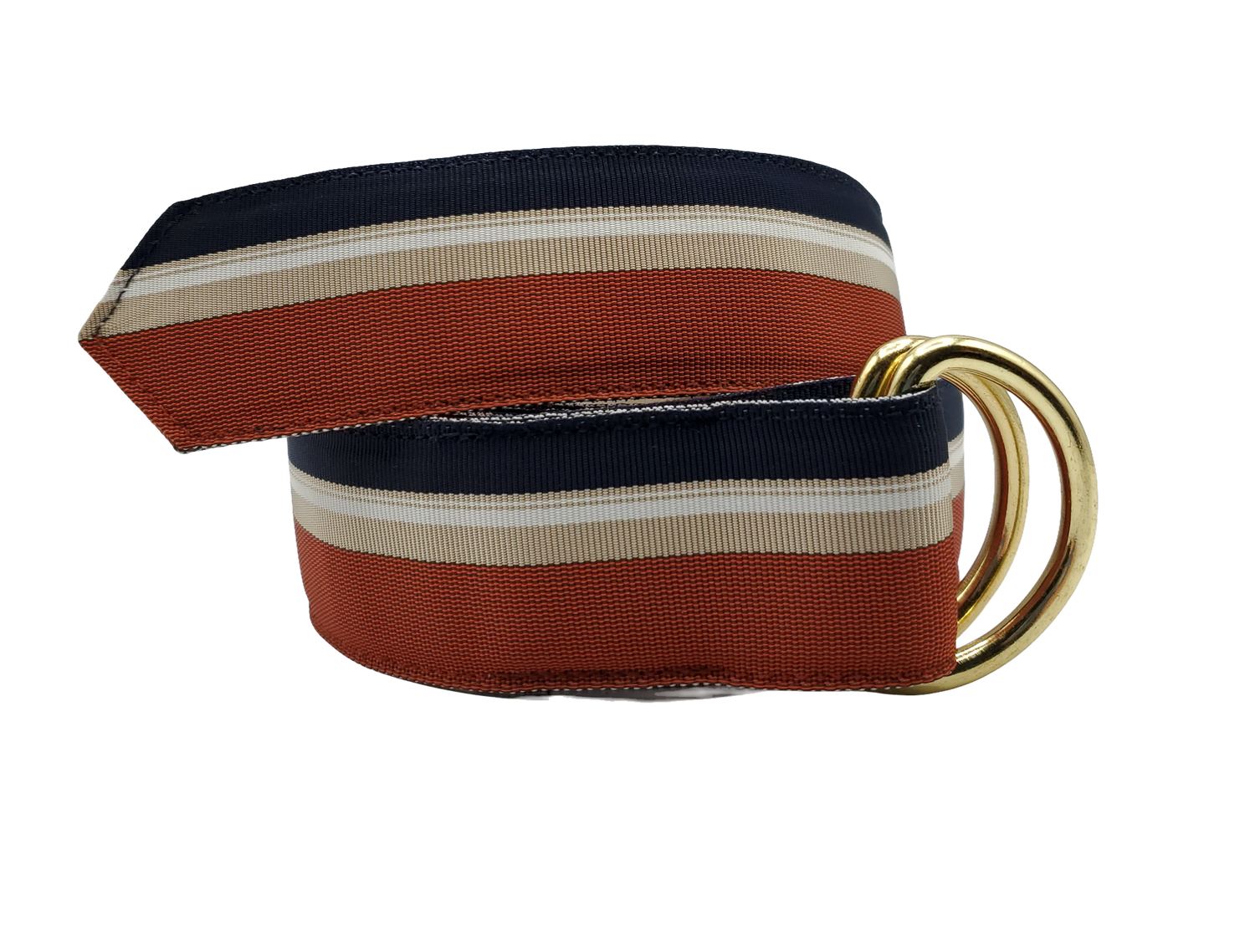 Burnt Orange &amp; Navy Ribbon Belt - FH Wadsworth