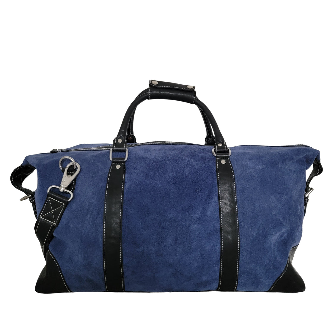 Denim Blue Suede Duffle Bag