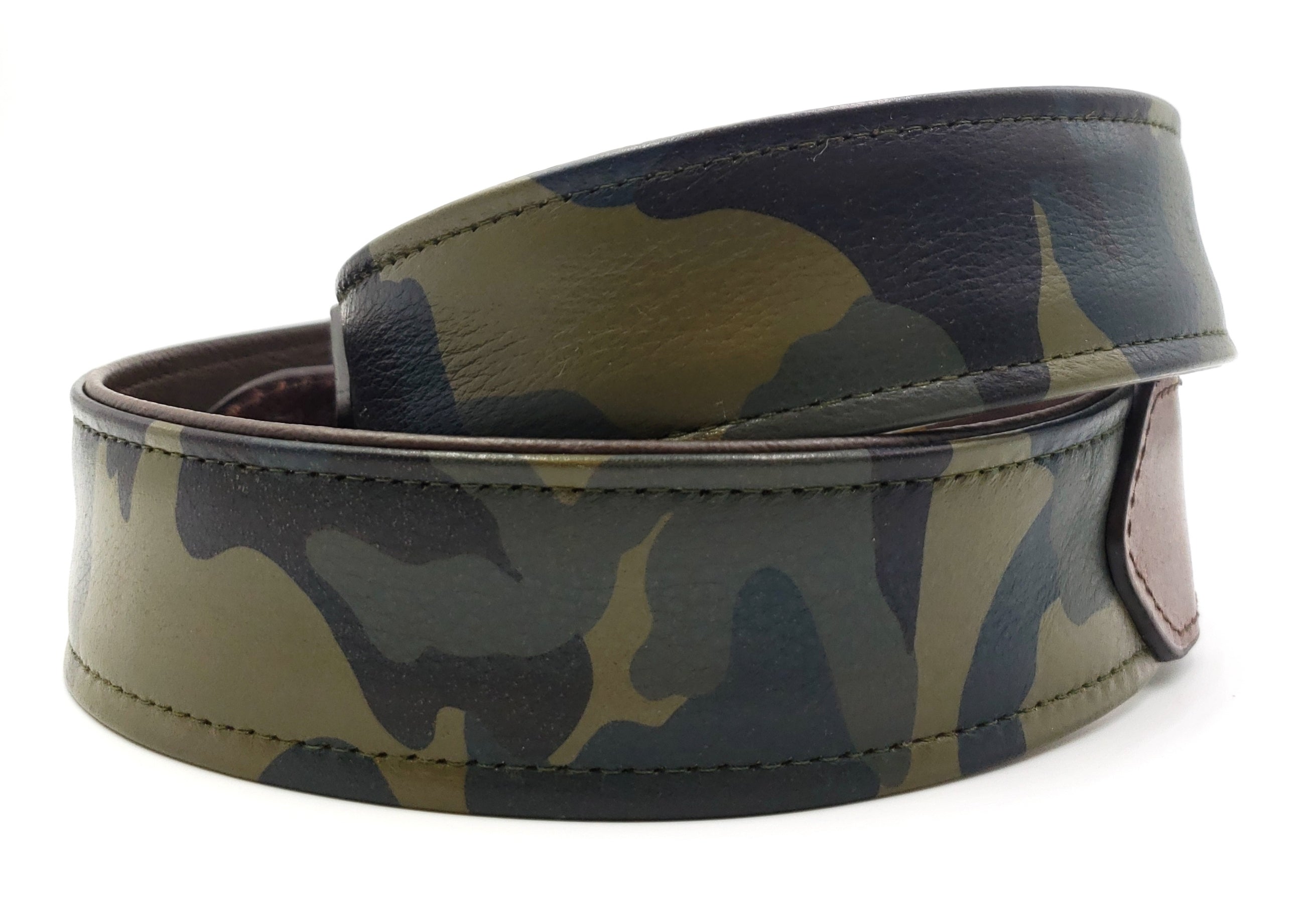 Green Camouflage Leather Belt - FH Wadsworth