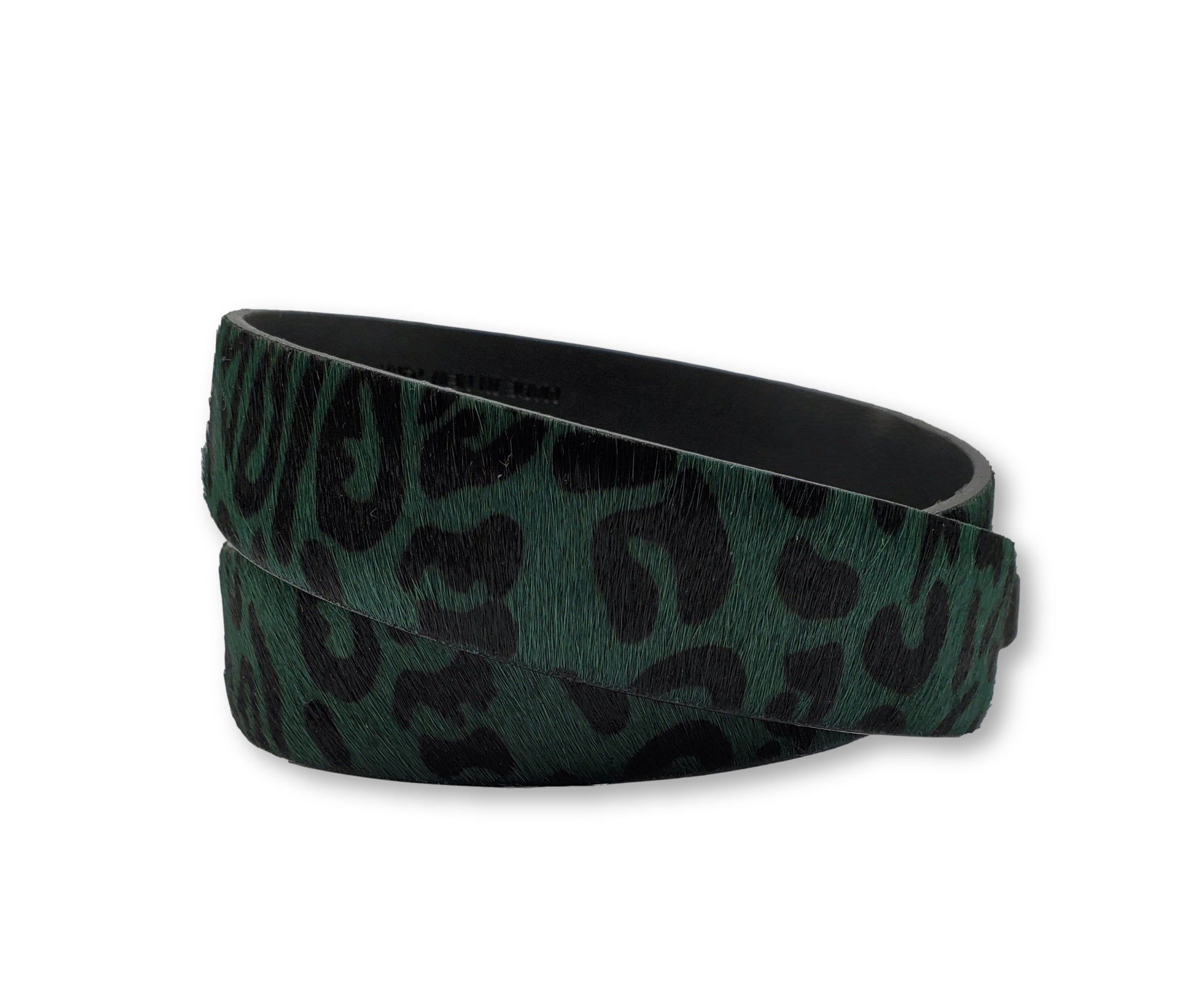 Green and Black Leopard Print Belt - FH Wadsworth