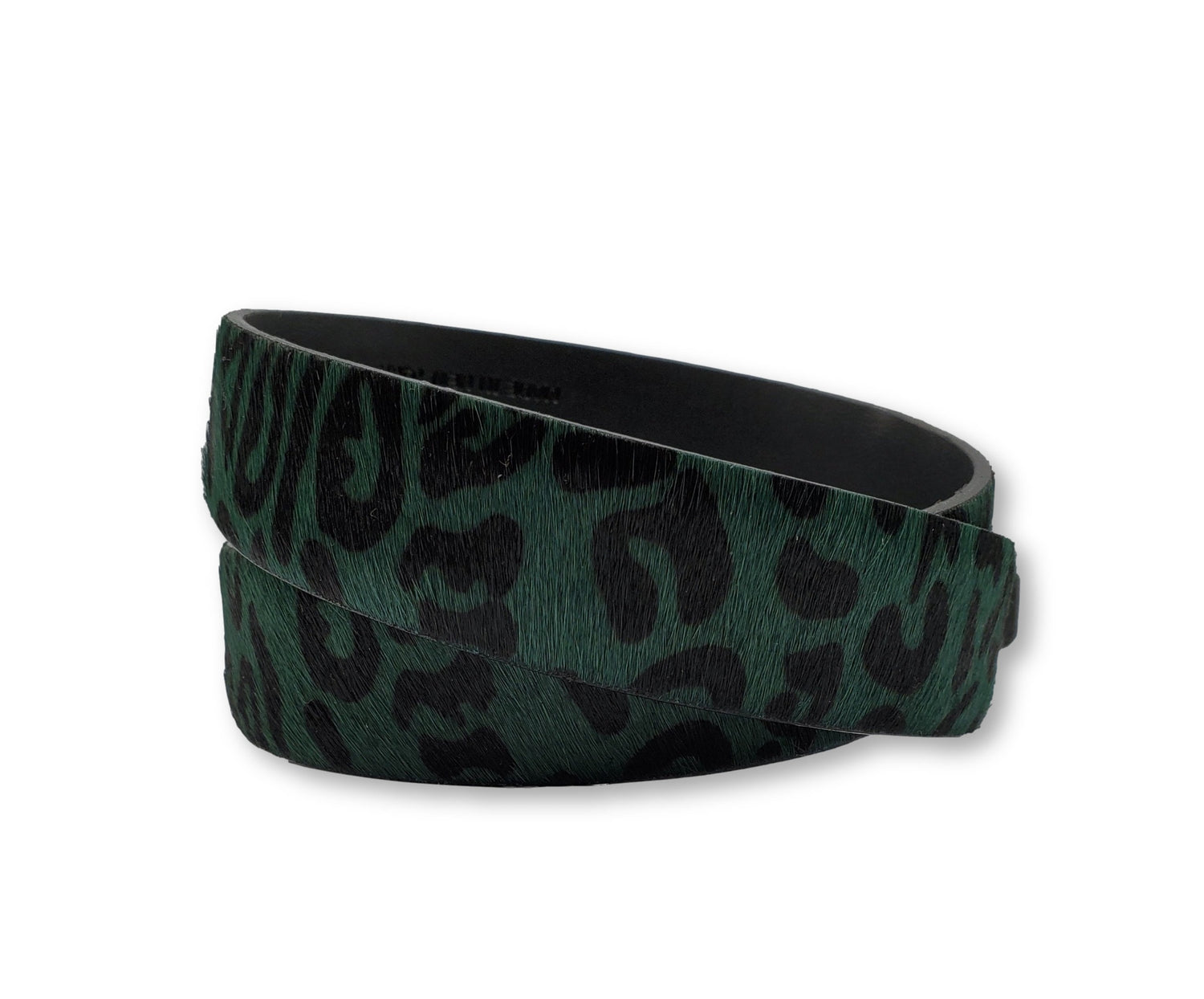 Green and Black Leopard Print Belt - FH Wadsworth