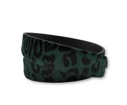 Green and Black Leopard Print Belt - FH Wadsworth